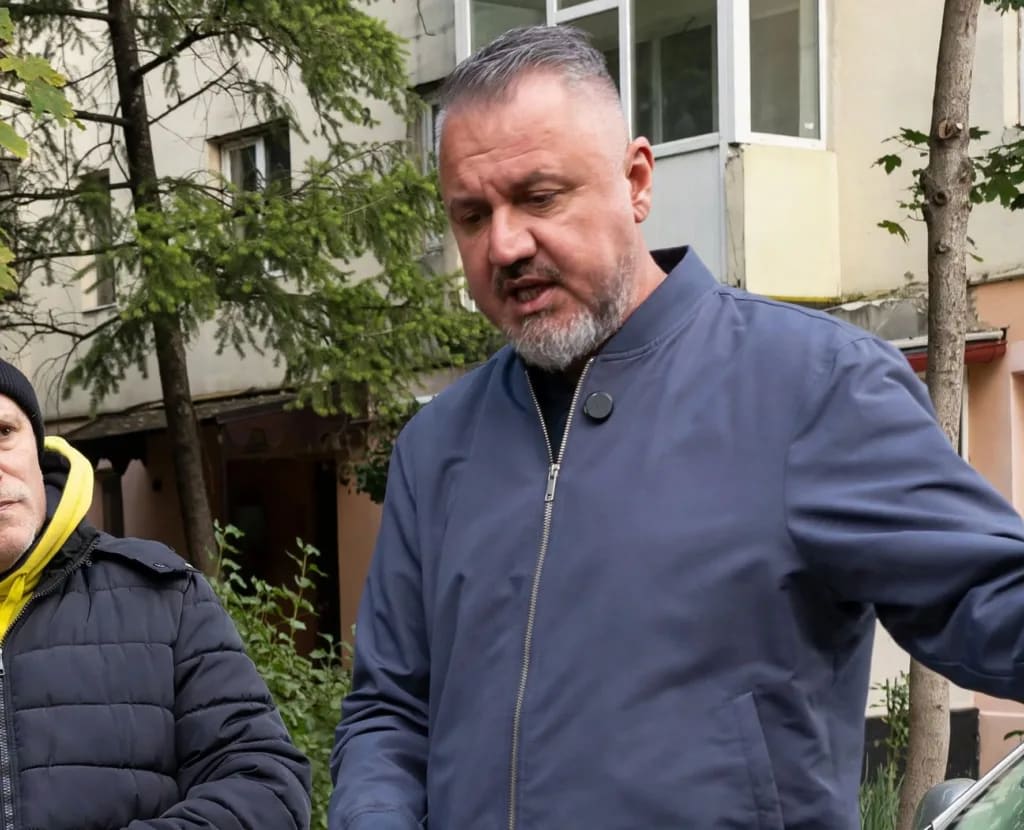 deputatul Romeo Lungu discutând cu localnici în cartierul Micro XIV