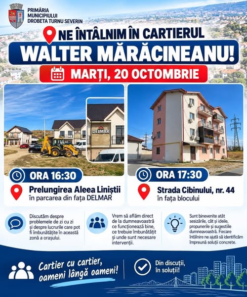 locuitori în discuție în cartierul Walter Mărăcineanu