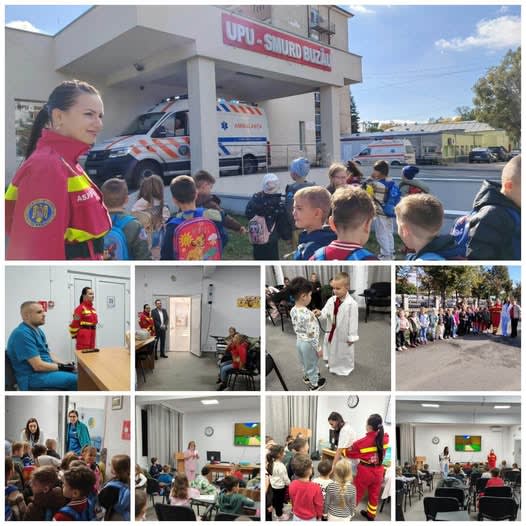 copii participând la activitate educațională în spital