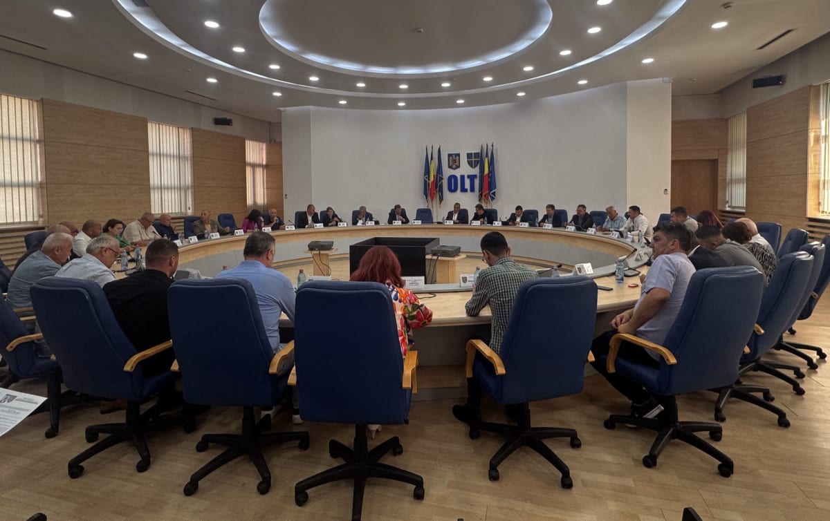 Sala de ședință a Consiliului Județean Olt Sala de ședință a Consiliului Județean Olt