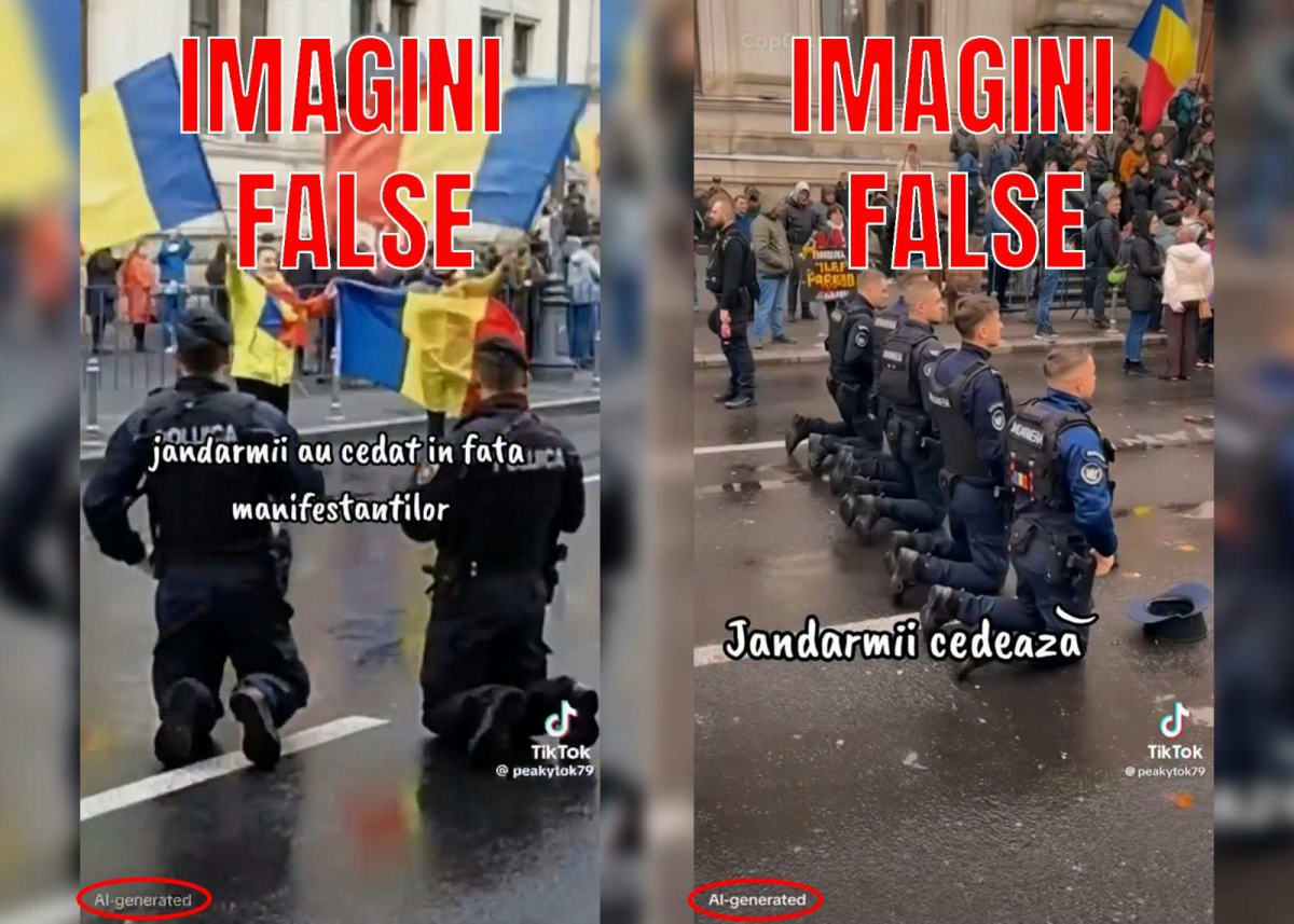 imagine generată cu inteligența artificială, jandarmi în genunchi imagine generată cu inteligența artificială, jandarmi în genunchi