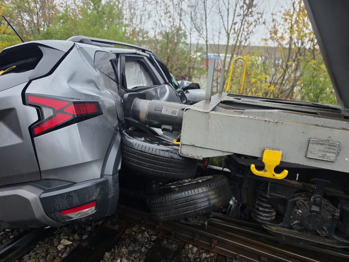 Accident între tren și autoturism în Giurgiu
