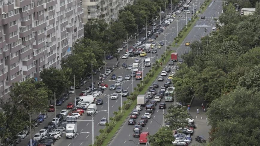 Blocaj de trafic pe Iuliu Maniu, Arad