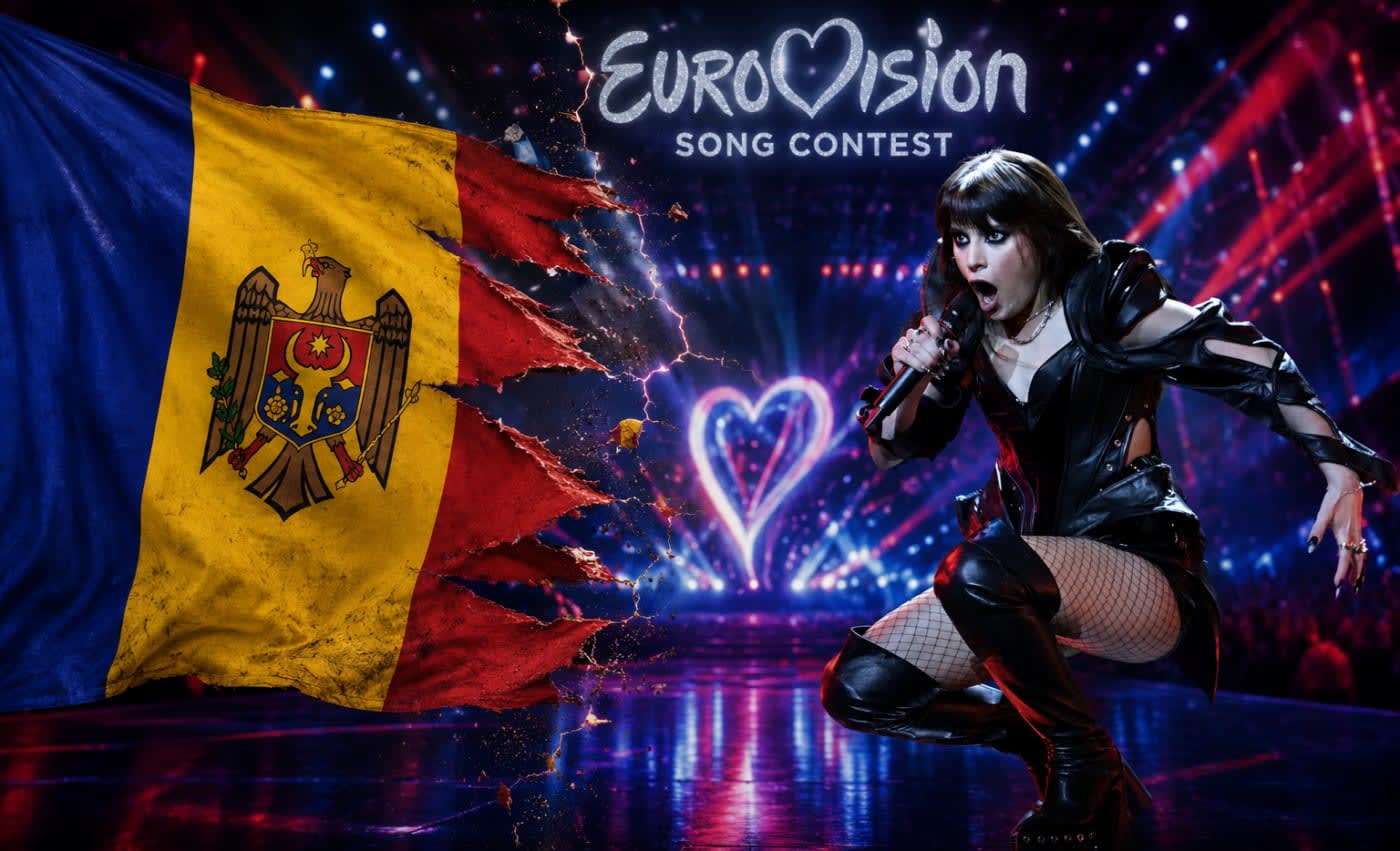 Alexandra Căpitănescu pe scenă la Eurovision 2026 în Viena