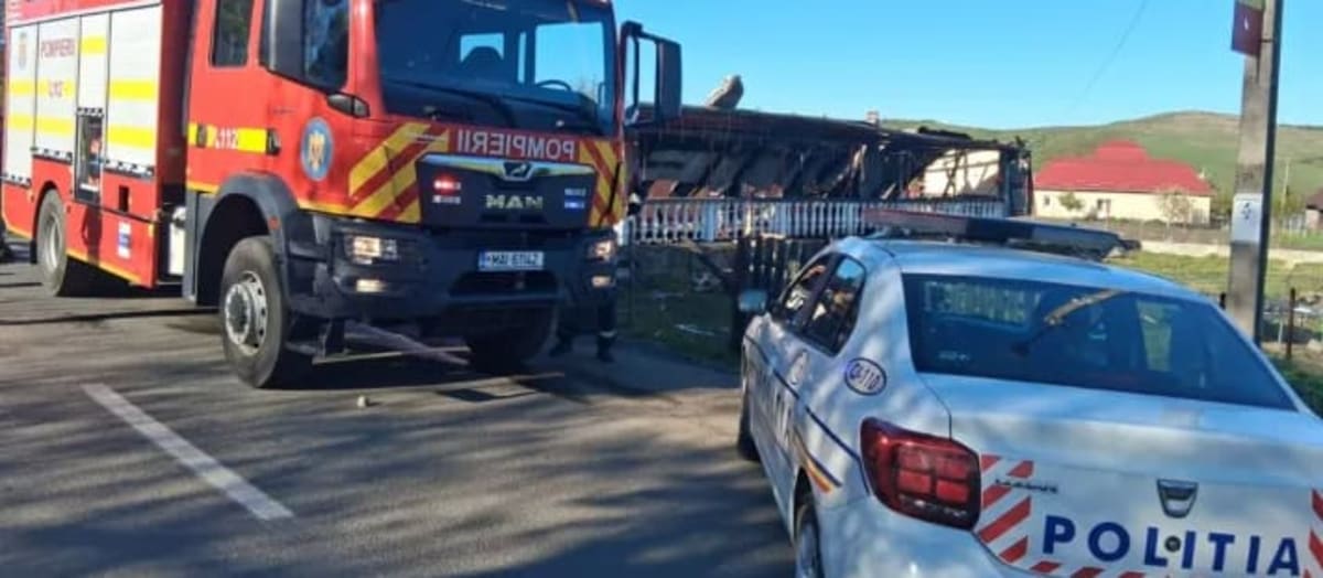 Echipaje de intervenție la accident rutier pe DN1, Sibiu