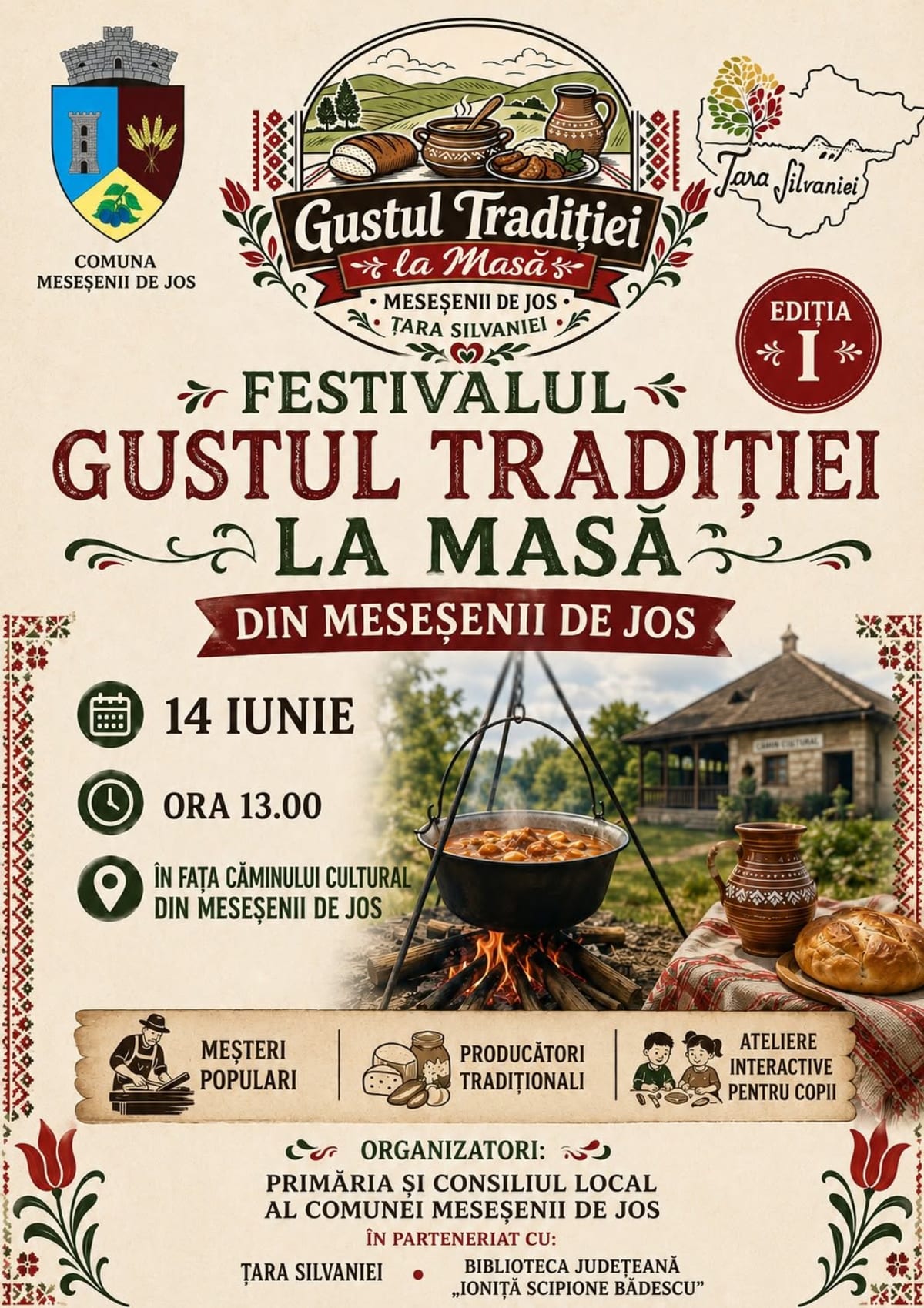Tineri și localnici la festivalul tradițional din Meseșenii de Jos Tineri și localnici la festivalul tradițional din Meseșenii de Jos