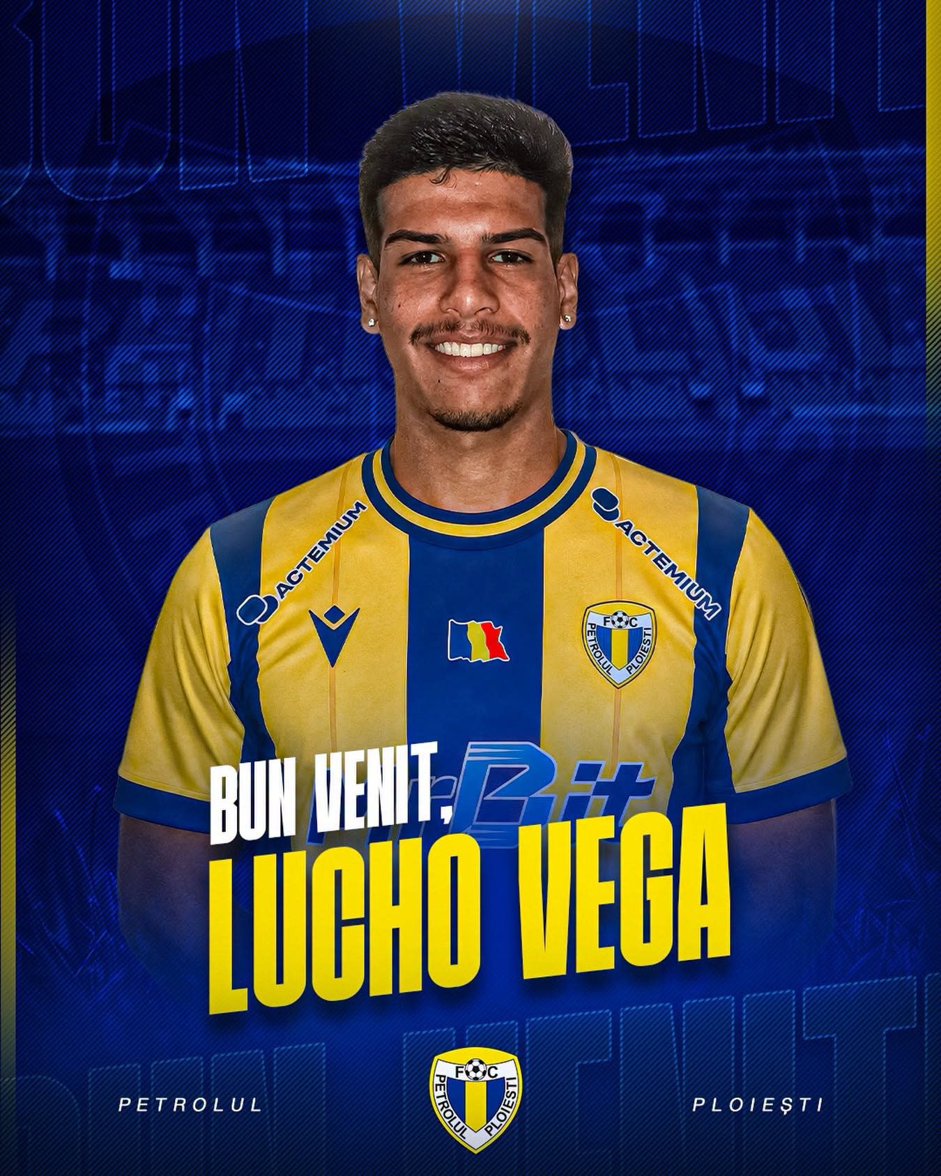 Jucător argentinian Lucho Vega în tricoul Petrolului Ploiești