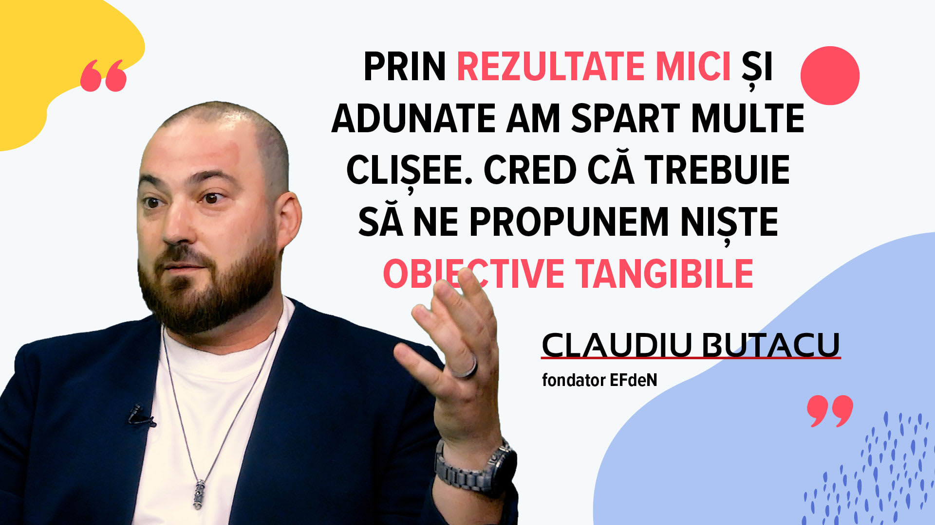 Claudiu Butacu vorbește la conferință despre obiective și eșecuri
