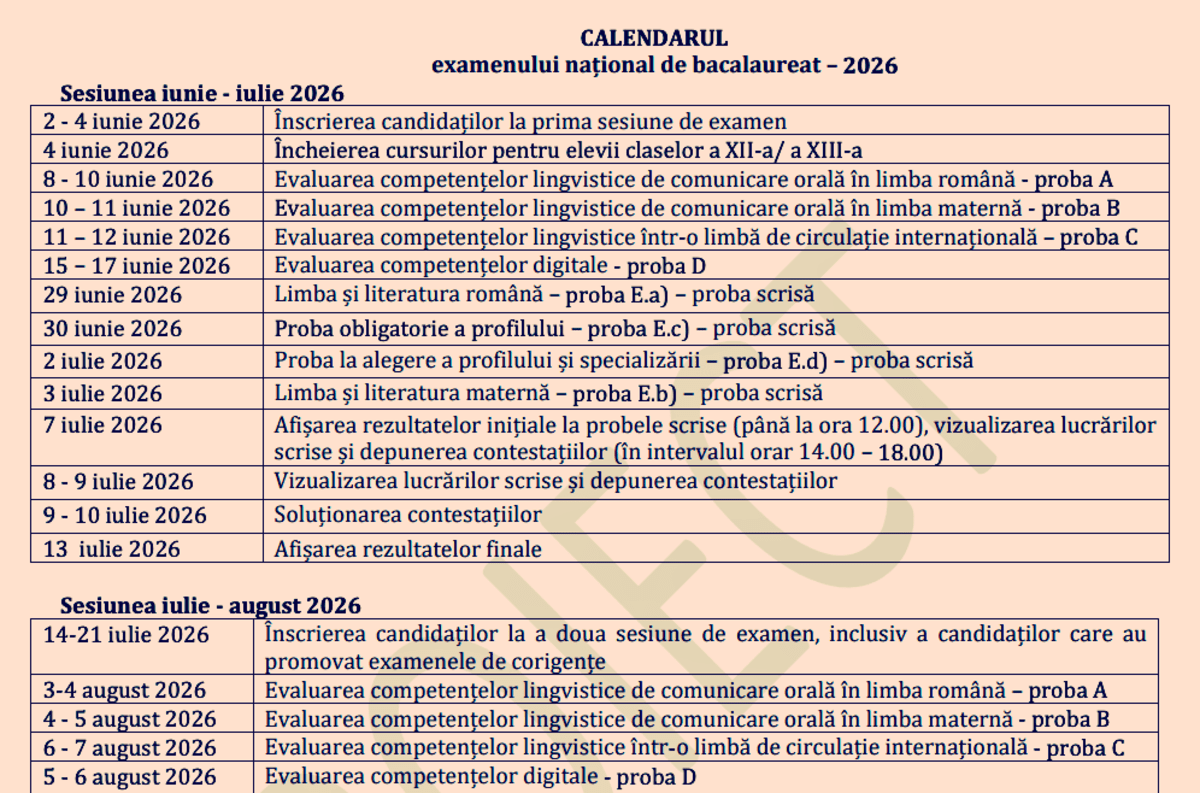Elevi susținând proba la alegere a Bacalaureatului 2026 Elevi susținând proba la alegere a Bacalaureatului 2026