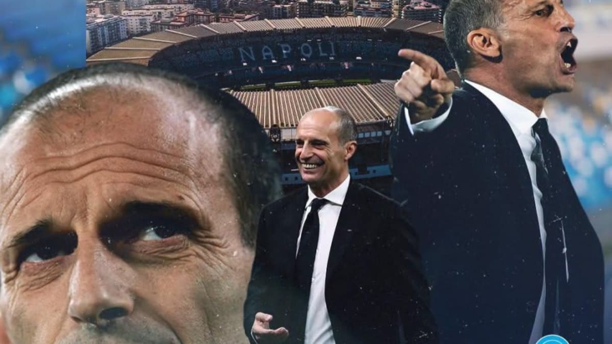 Massimiliano Allegri în tricou de antrenor pe banca Napoli