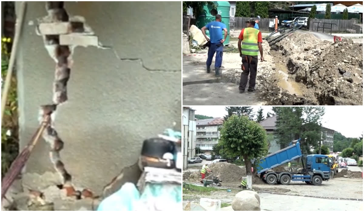 Casa unui localnic din Slănic după prăbușirea terenului