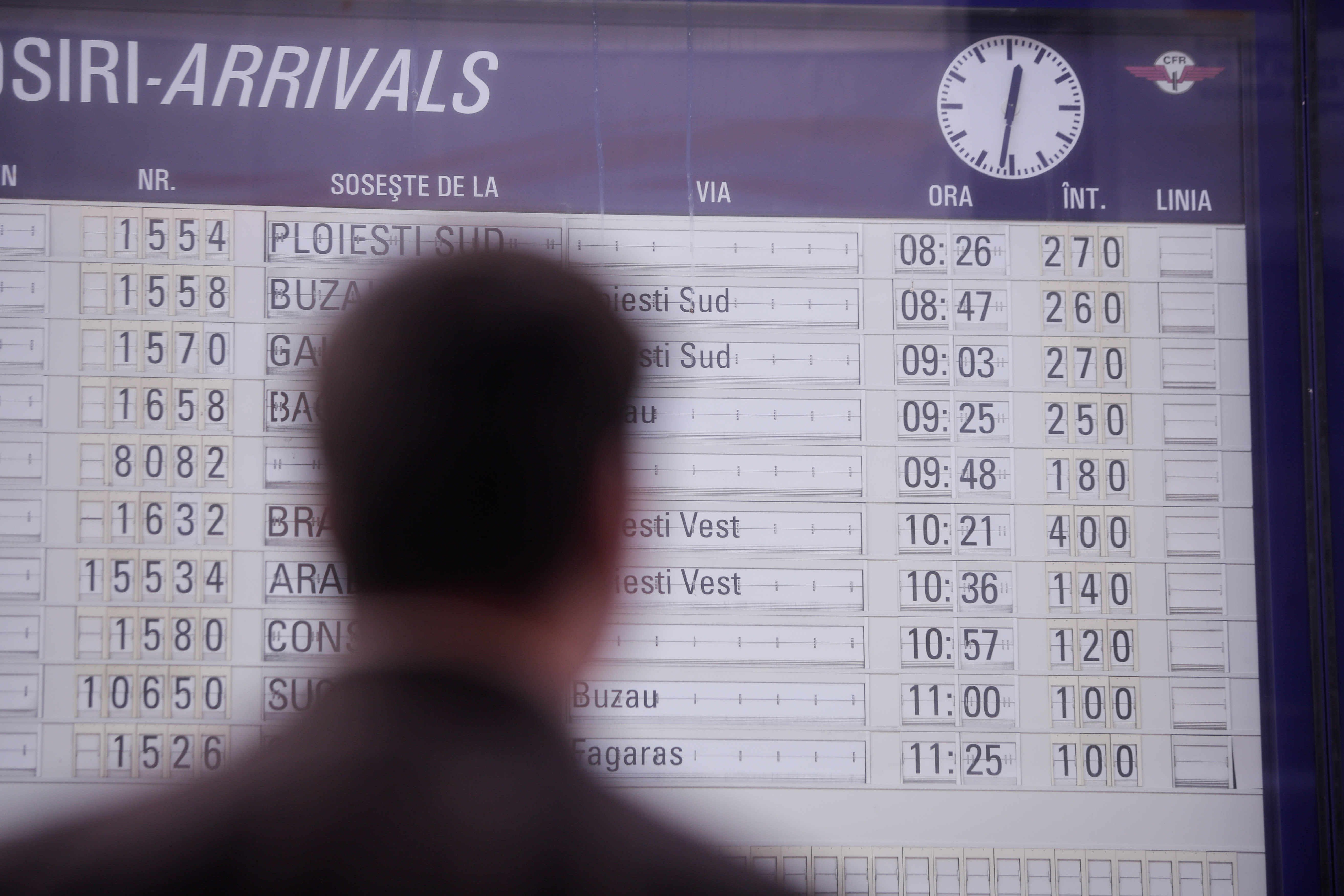 Programul trenurilor în Gara de Nord, fotografie ilustrativă Programul trenurilor în Gara de Nord, fotografie ilustrativă
