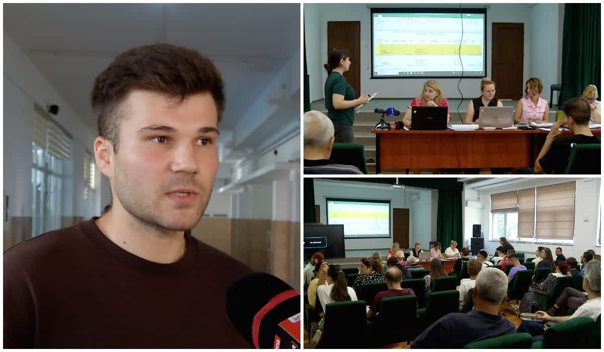 Tineri candidați la examenul de titularizare în sala de examen