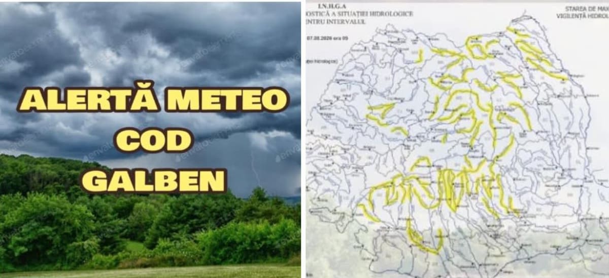 Furtună cu ploi torențiale și vânt puternic peste o zonă rurală din România Furtună cu ploi torențiale și vânt puternic peste o zonă rurală din România
