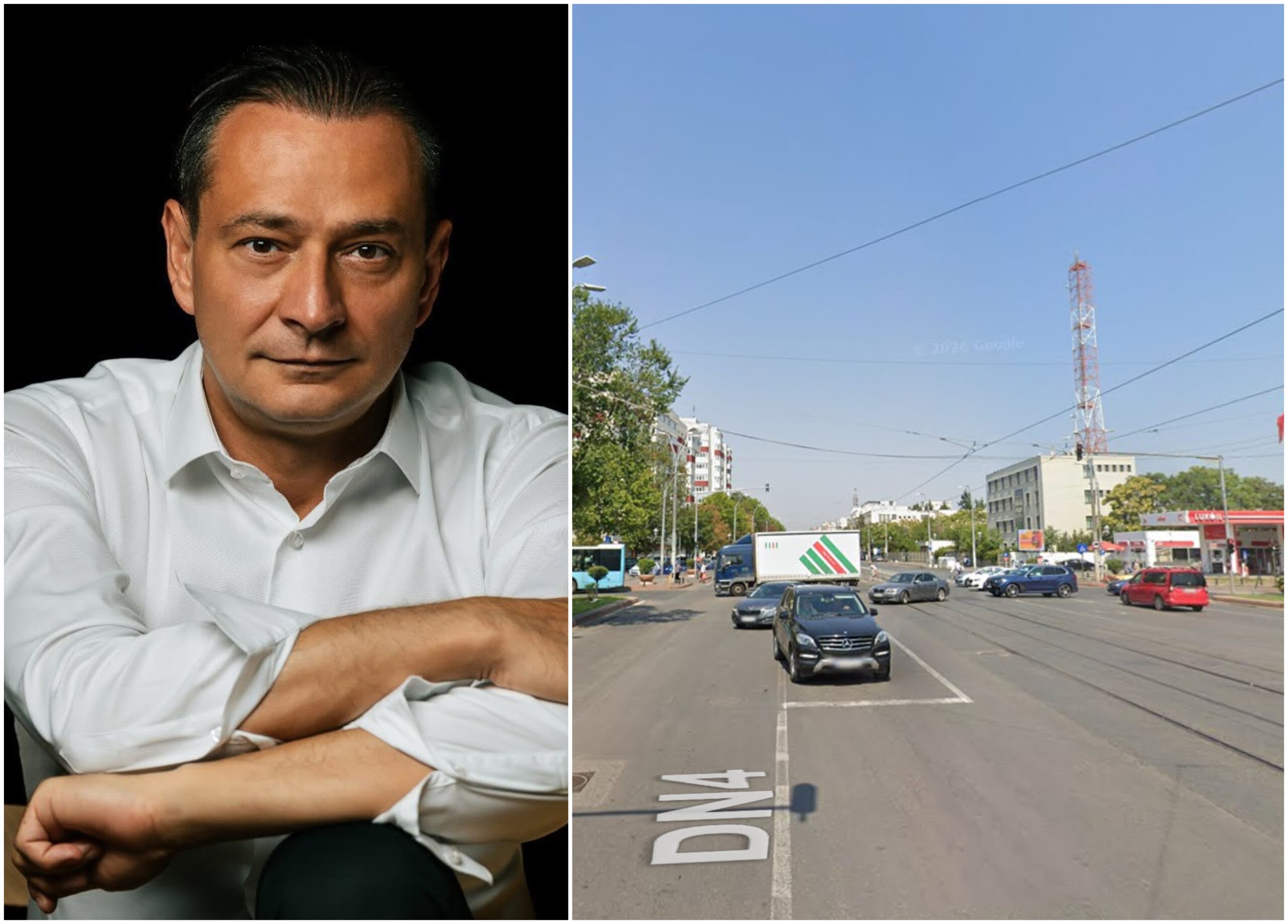 Pasajul din Berceni, șosea și semn de construcție