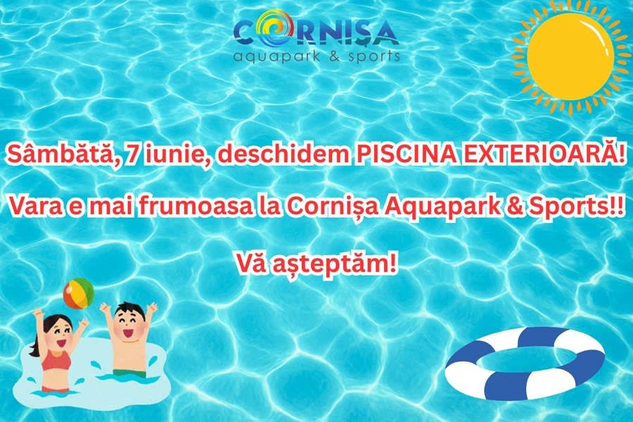 Cornișa Aquapark & Sports redeschide piscina exterioară pe 7 iunie – Unul dintre cele mai populare complexe de agrement din Moldova dă startul verii