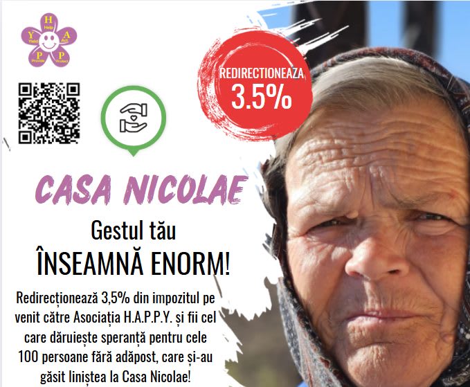 Cum poți face un bine, în doar 2 minute, redirecționând 3,5% din impozitul pe venit către Casa Nicolae Cum poți face un bine, în doar 2 minute, redirecționând 3,5% din impozitul pe venit către Casa Nicolae