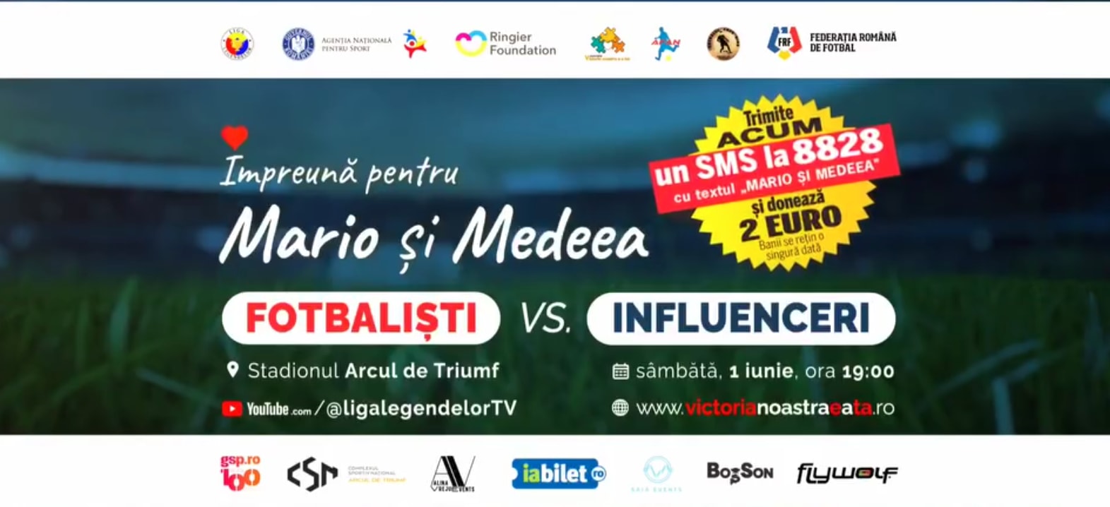 Un meci pentru speranță: Eveniment caritabil la Stadionul Arcul de Triumf de Ziua Copilului