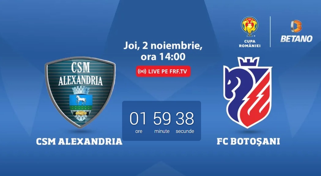 Pronostic CSM Alexandria - Fc Botosani : Anticipatii si Prognoze pentru Meciul de Cupa României:1-2