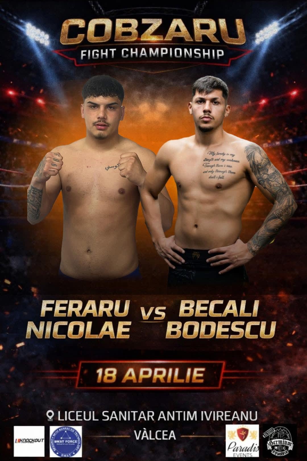 Gala Cobzaru Fight Championship aduce adrenalina în ring la Râmnicu Vâlcea, pe 18 aprilie