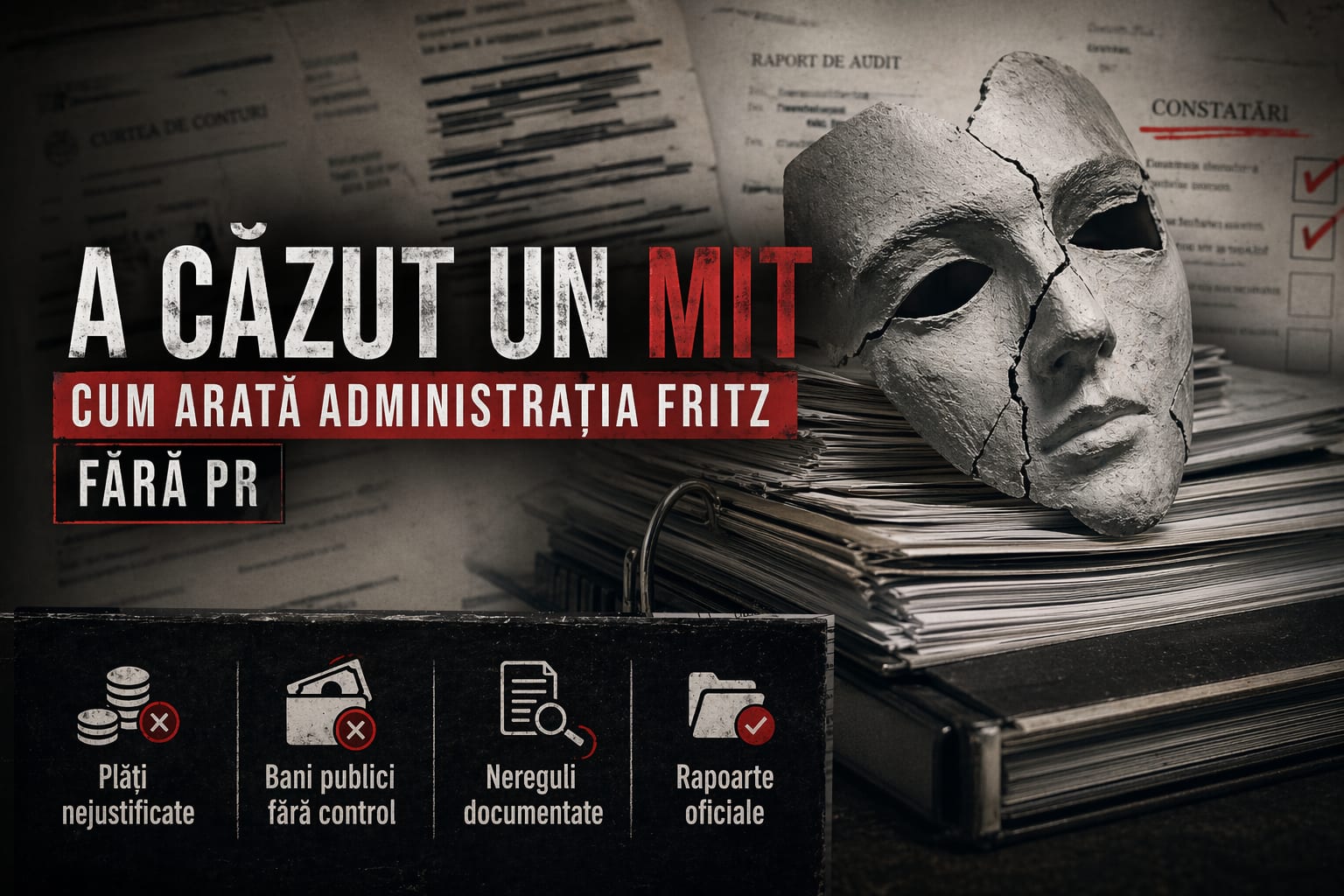 Romanian city hall building with official documents on table