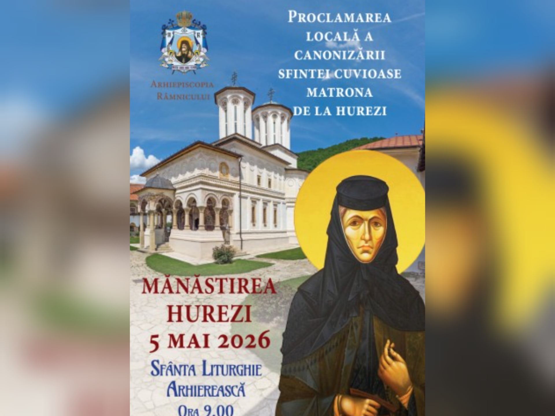 Sfânta Cuvioasă Matrona de la Hurezi, proclamată oficial: evenimente pe 4-5 mai la Mănăstirea Hurezi