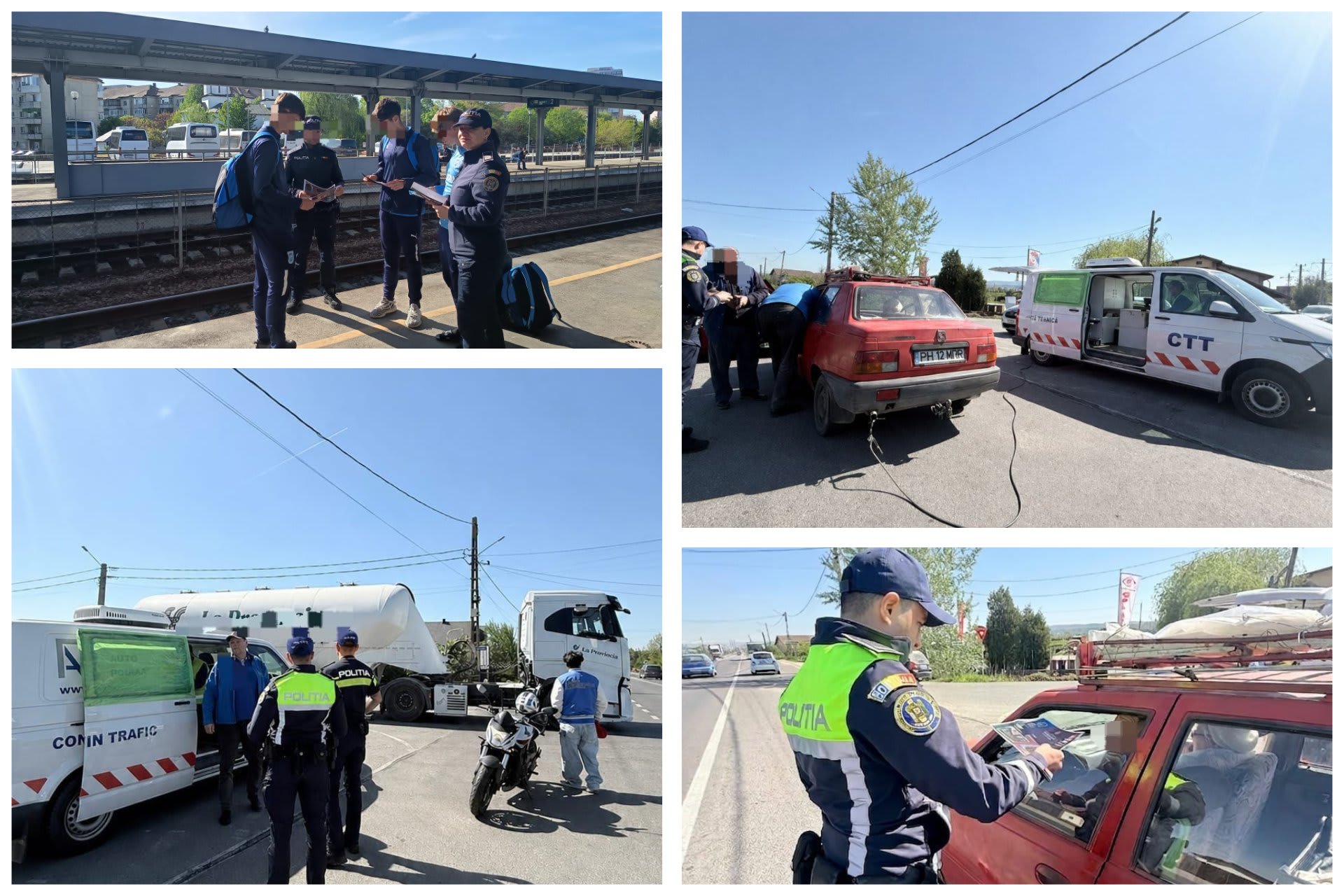 Acțiune a polițiștilor din Vâlcea la trecerile la nivel cu calea ferată: zeci de sancțiuni și permise reținute