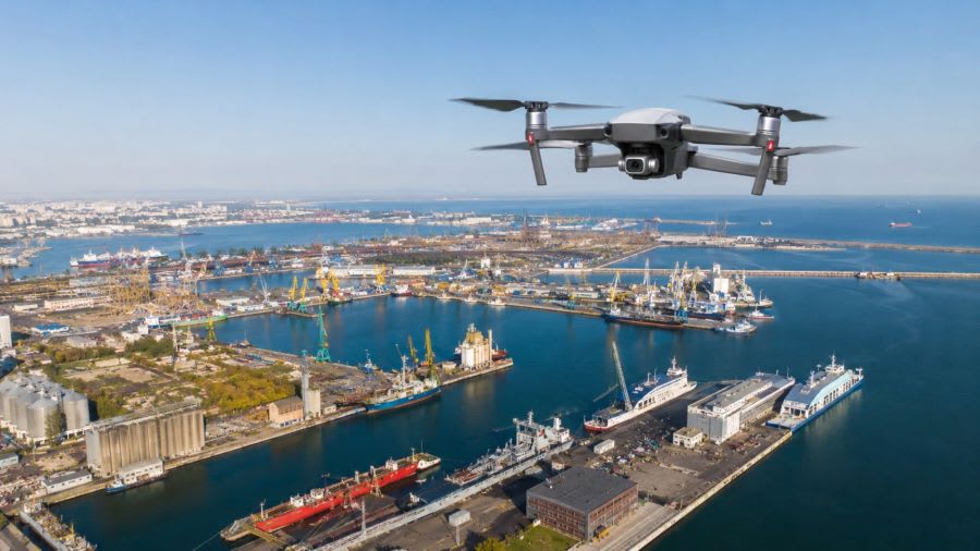 Dronă neautorizată interceptată în Portul Constanța, zona terminalului de pasageri Dronă neautorizată interceptată în Portul Constanța, zona terminalului de pasageri