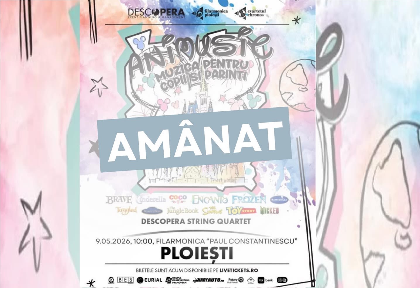 Spectacol muzical pentru copii la Filarmonica din Ploiești Spectacol muzical pentru copii la Filarmonica din Ploiești