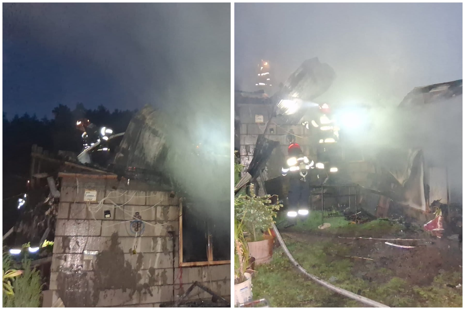 Flăcări în miez de noapte la Păușa: o locuință a fost distrusă de incendiu