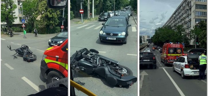 Motociclist rănit pe asfalt, intervenție SMURD în Timișoara