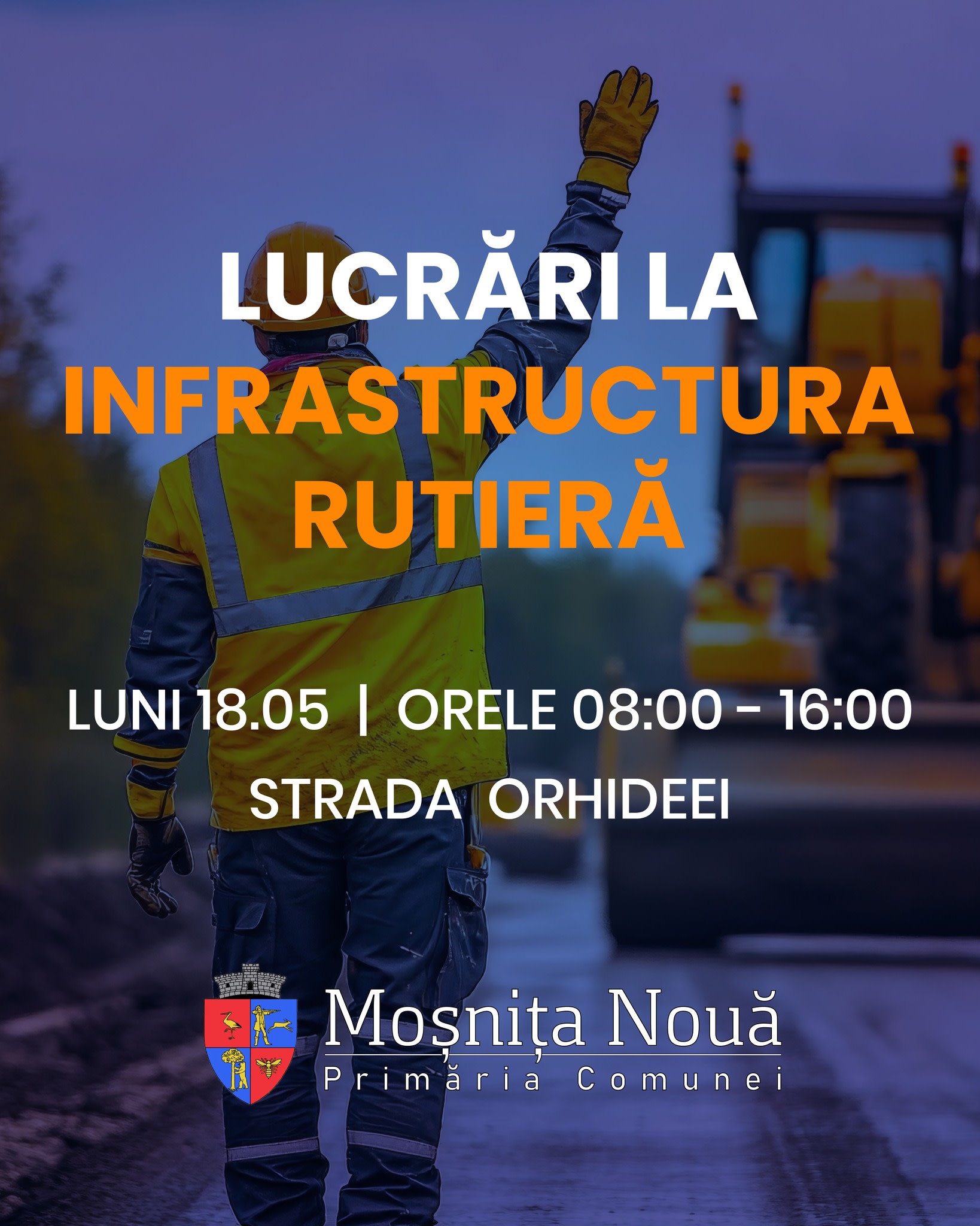 Lucrări de reparații pe strada Orhideei din Moșnița Nouă