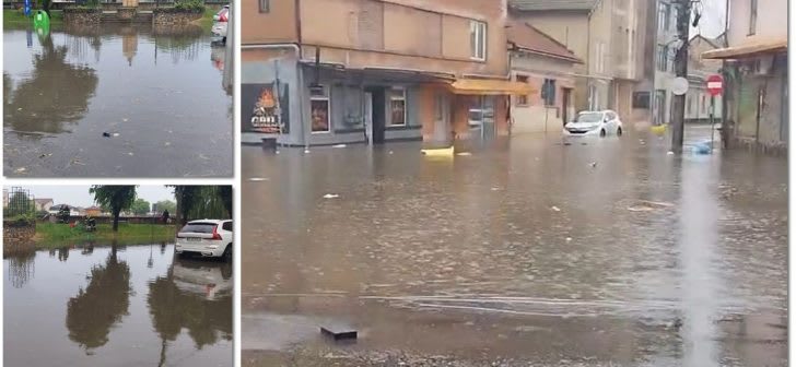 Pompieri intervenind pentru evacuarea apei din Lugoj, Timiș Pompieri intervenind pentru evacuarea apei din Lugoj, Timiș