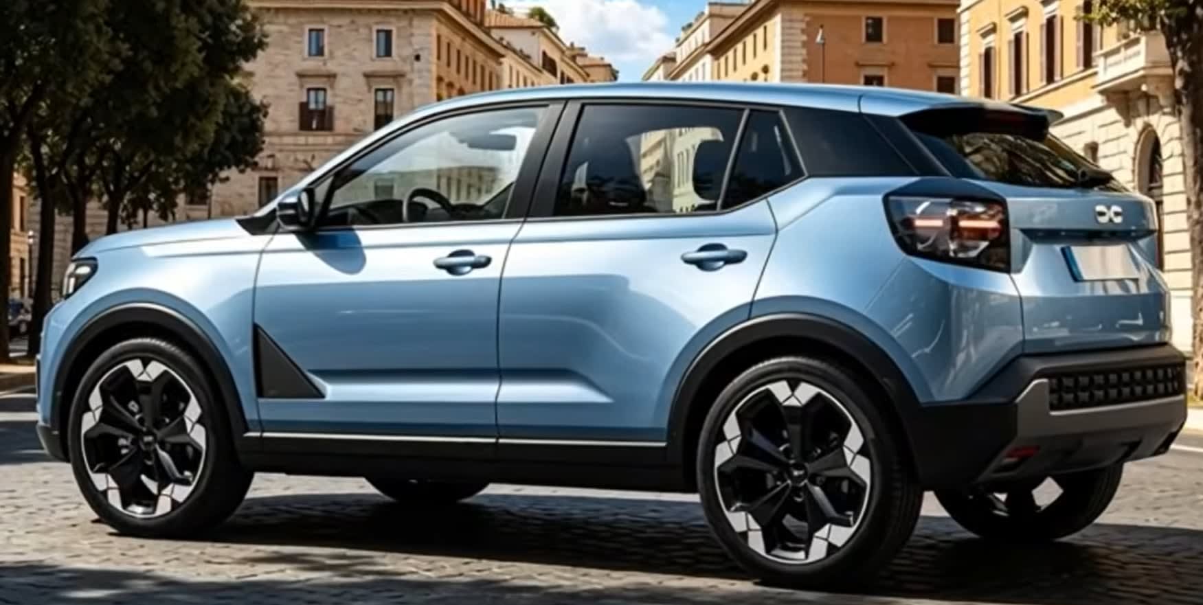 Mașină electrică Dacia Evader în design modern, pe șosea europeană Mașină electrică Dacia Evader în design modern, pe șosea europeană