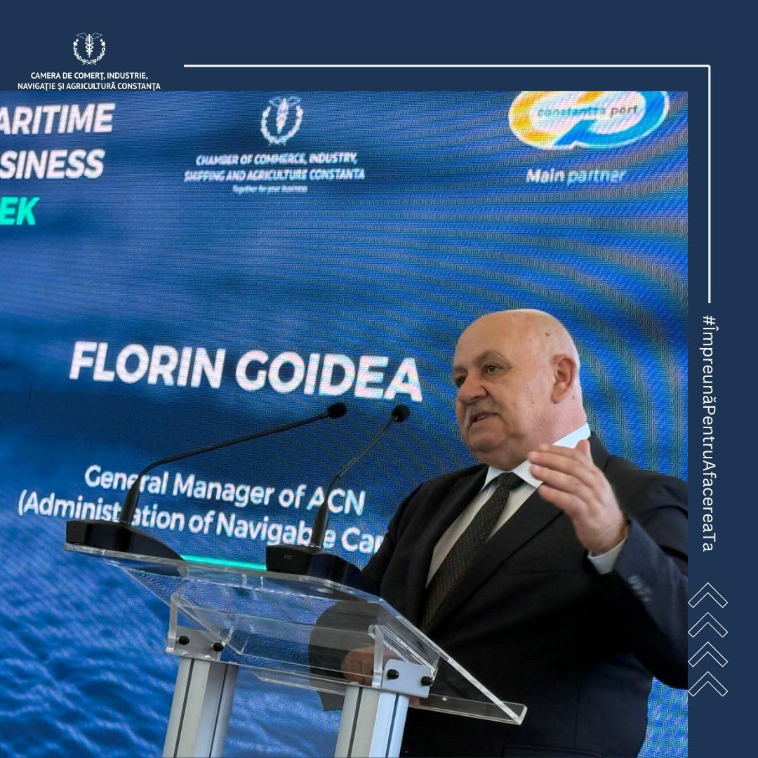 Florin Goidea în timpul unei conferințe la Constanța