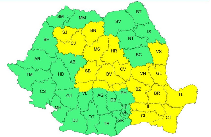 Fenomene meteo severe în Dobrogea, ploi torențiale și vijelii