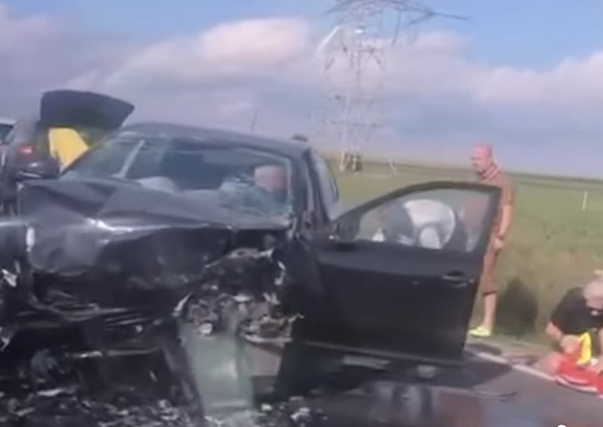 Mașini avariate în accident pe DN22 la ieșirea din Tariverde spre Tulcea