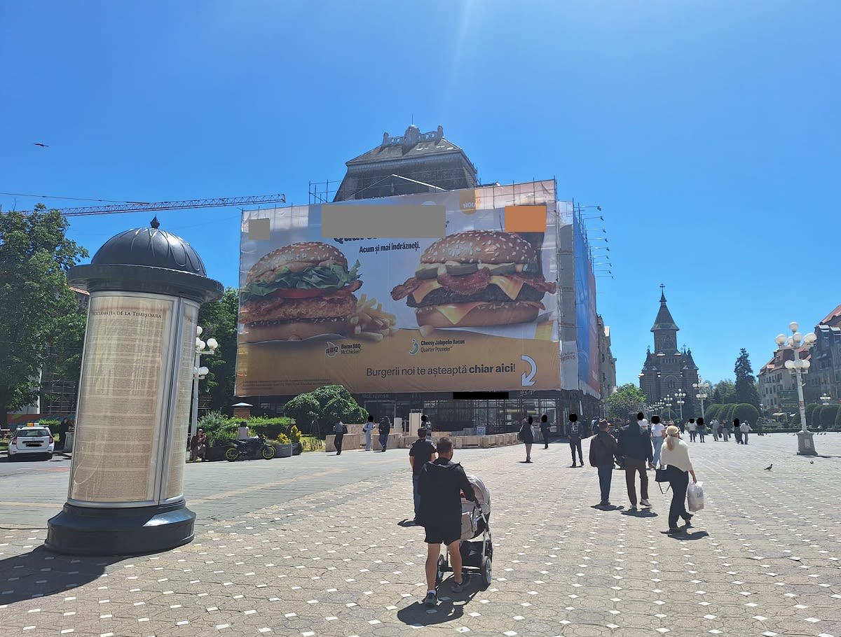 Afișe publicitare ilegale și polițiști locali în acțiune