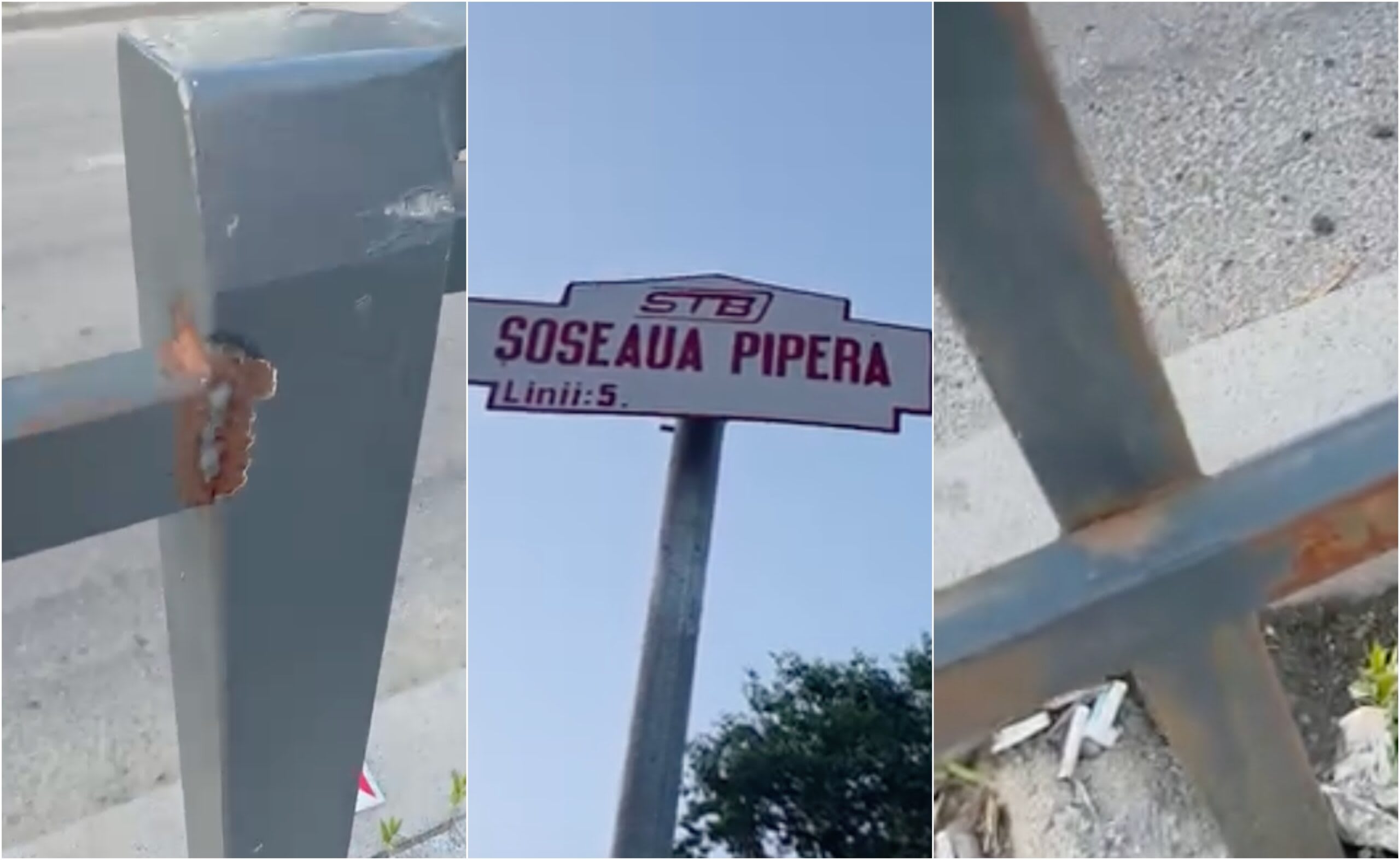 Garduri ruginite în stația Linia 5 din București Garduri ruginite în stația Linia 5 din București
