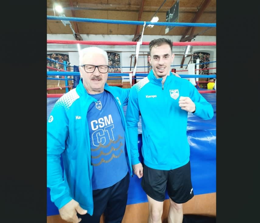 Alexandru Buleu în ring, medalia de argint, competiție internațională