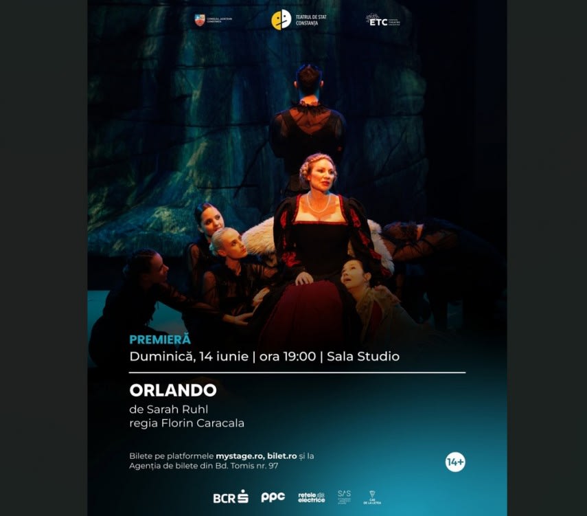 Actorii în spectacolul Orlando la Teatrul de Stat Constanța