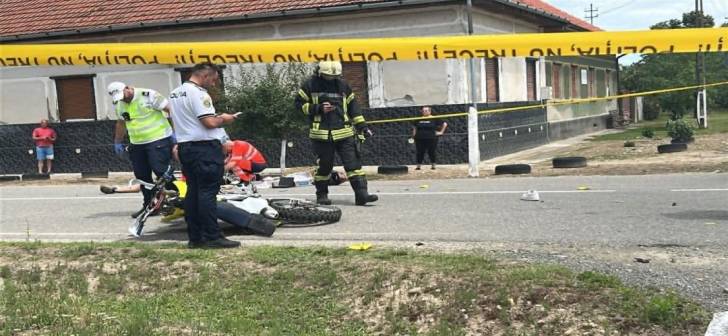 Accident rutier cu motocicletă și autoturism în Timiș