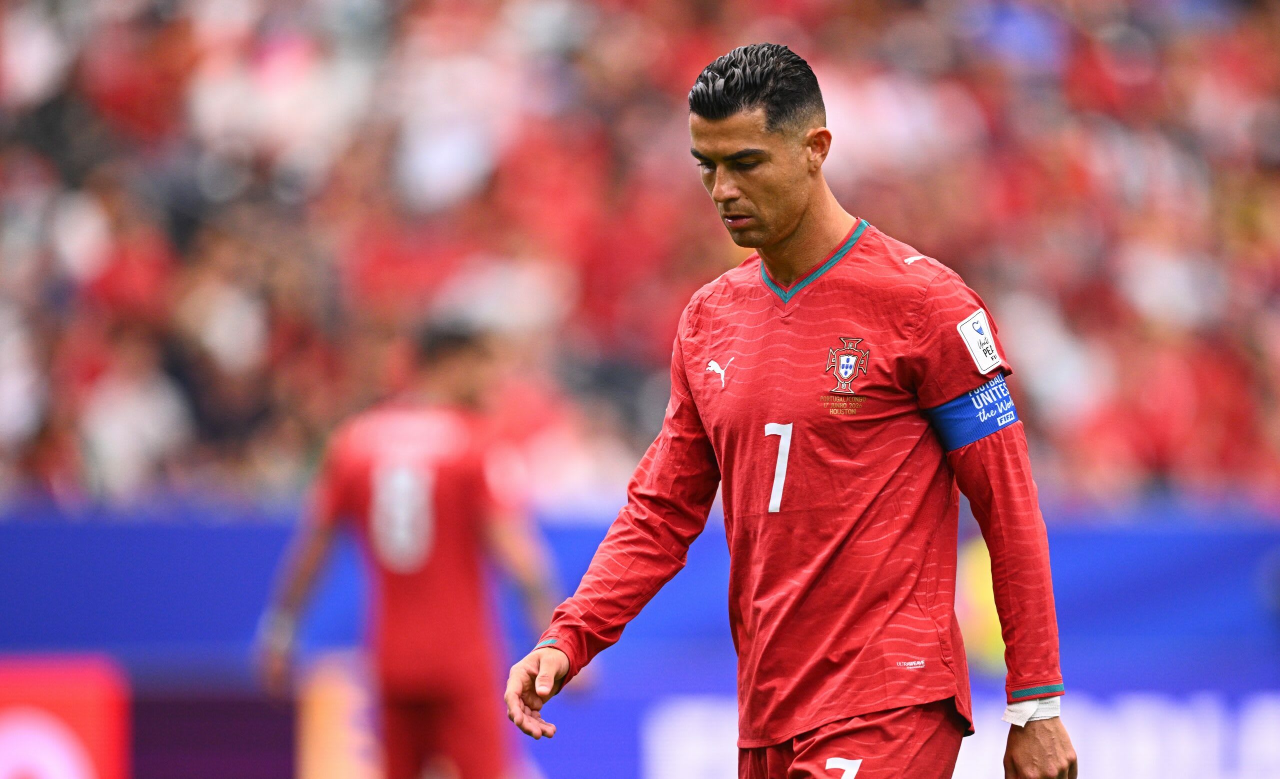 Cristiano Ronaldo în acțiune pe teren, meci Portugalie RD Congo CM 2026 Cristiano Ronaldo în acțiune pe teren, meci Portugalie RD Congo CM 2026