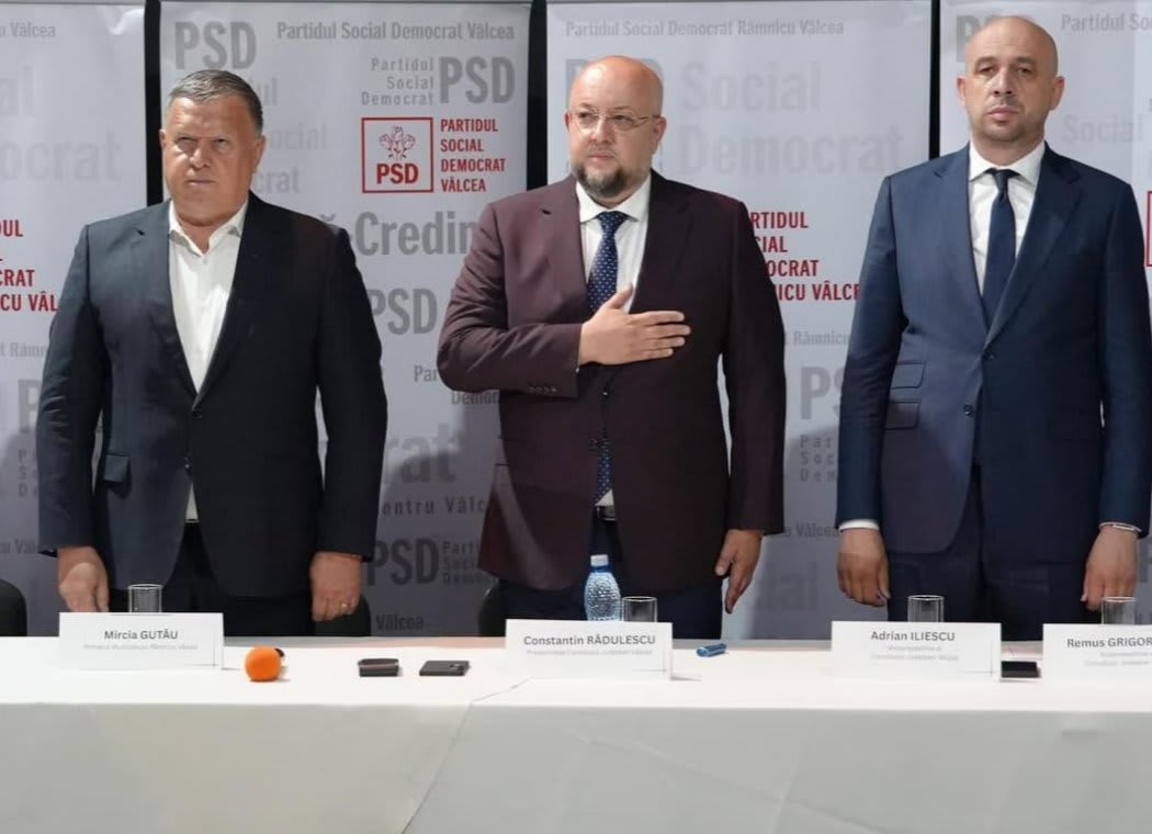 Mircia Gutău în timpul alegerii, discurs, sala de conferințe Mircia Gutău în timpul alegerii, discurs, sala de conferințe
