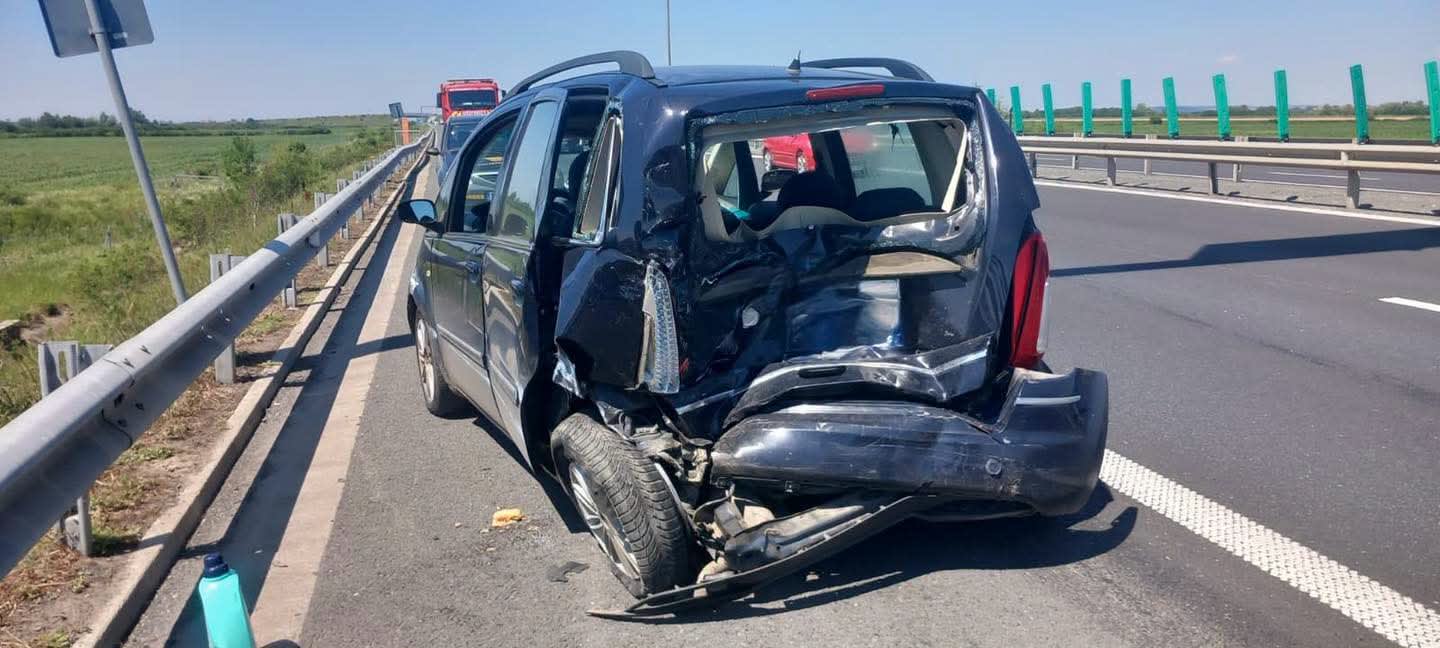 Echipaj de intervenție la accident pe autostrada A1, Timiș