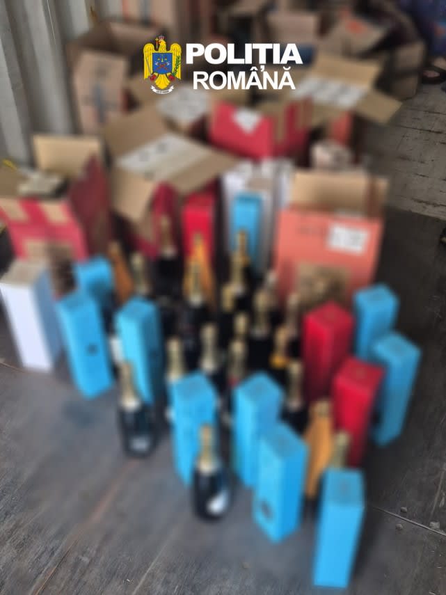 Polițiști verificând container în Portul Constanța