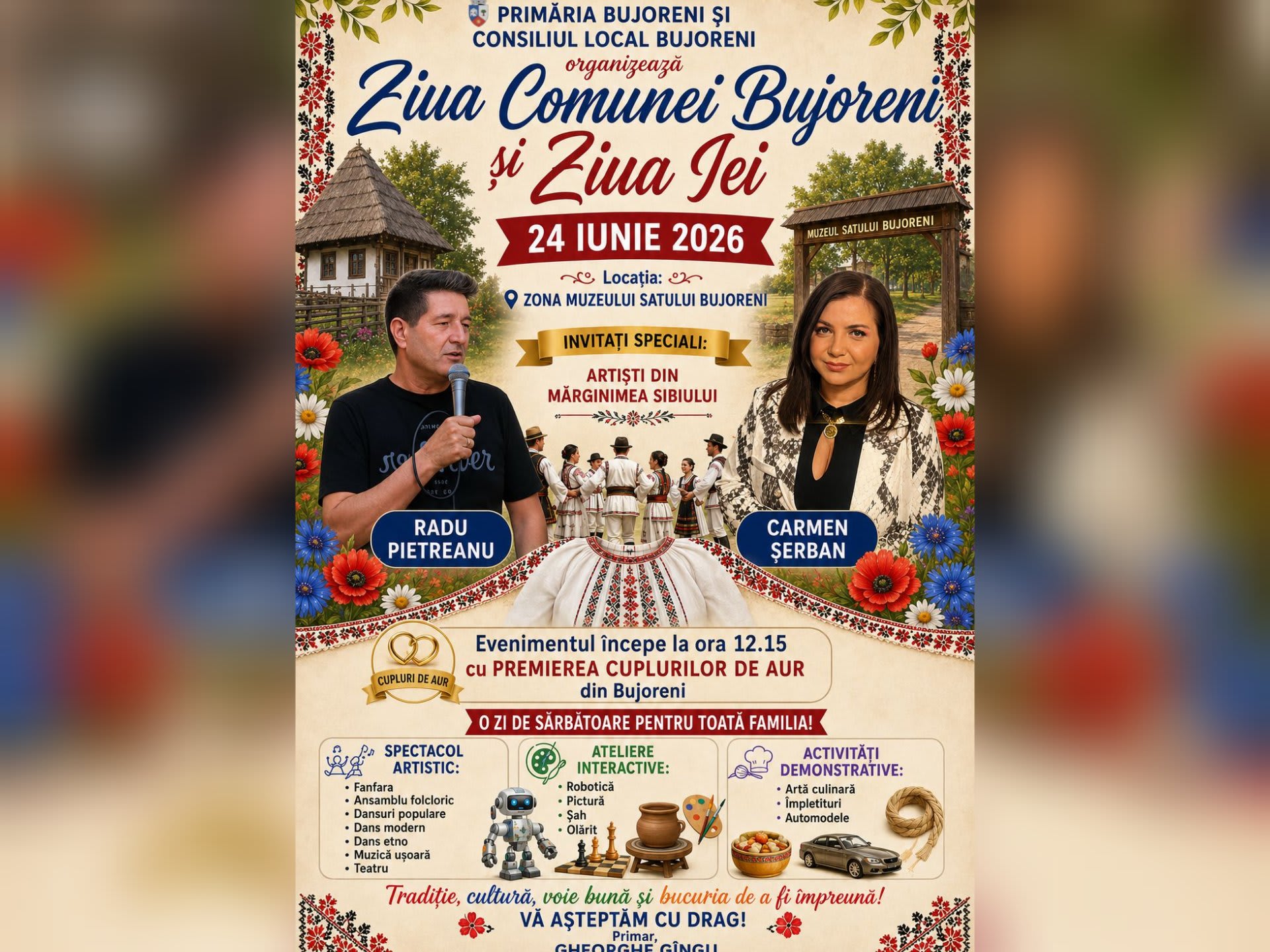 Primăria Bujoreni organizează dublă sărbătoare: Ziua Comunei și Ziua Iei