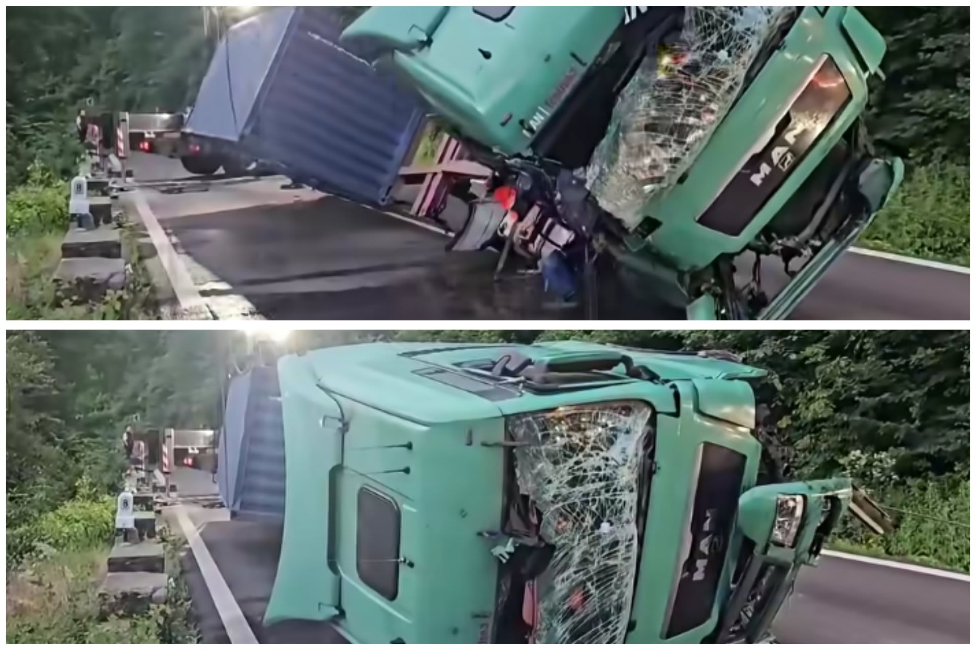 Autocamion scufundat în râul Olt, intervenție de recuperare Autocamion scufundat în râul Olt, intervenție de recuperare