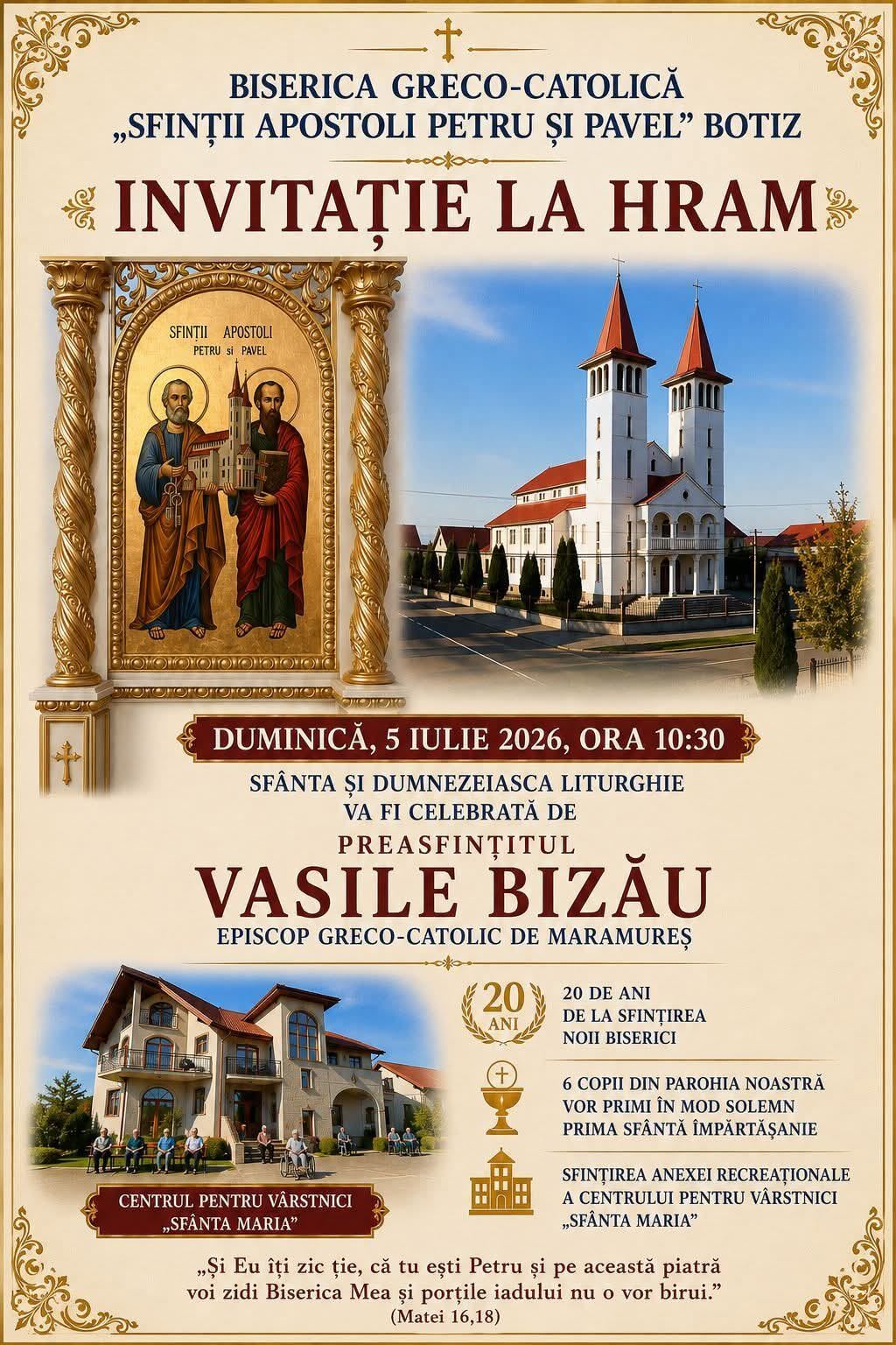 Credincioși participând la slujba de hram în biserica din Botiz Credincioși participând la slujba de hram în biserica din Botiz