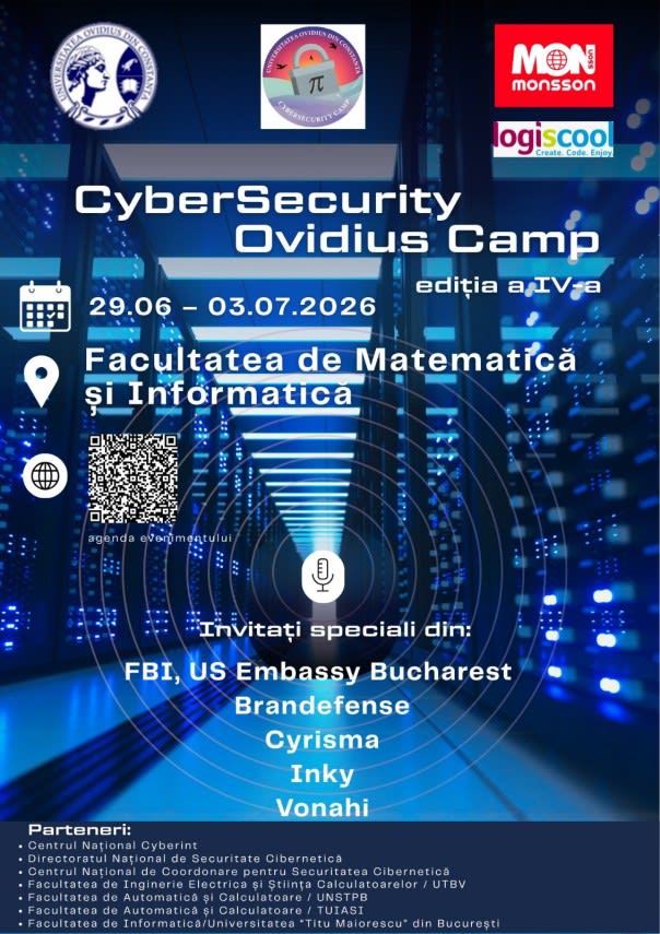 Participanți la școala de vară în securitate cibernetică la universitatea din Constanța
